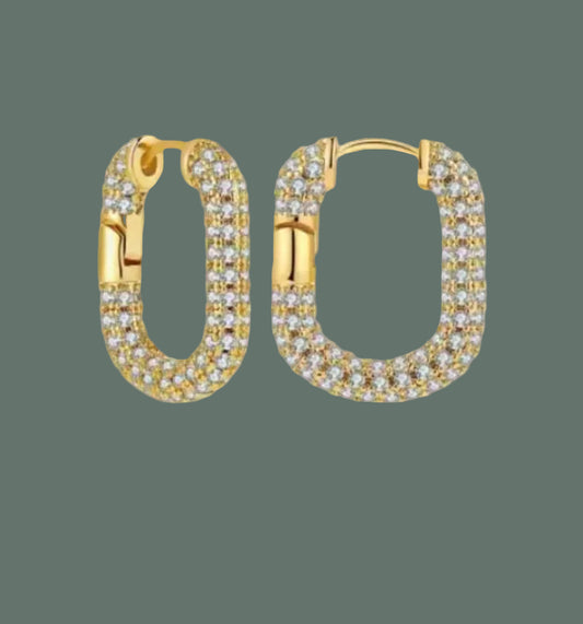 Pave' Earrings 18K Gold Plated