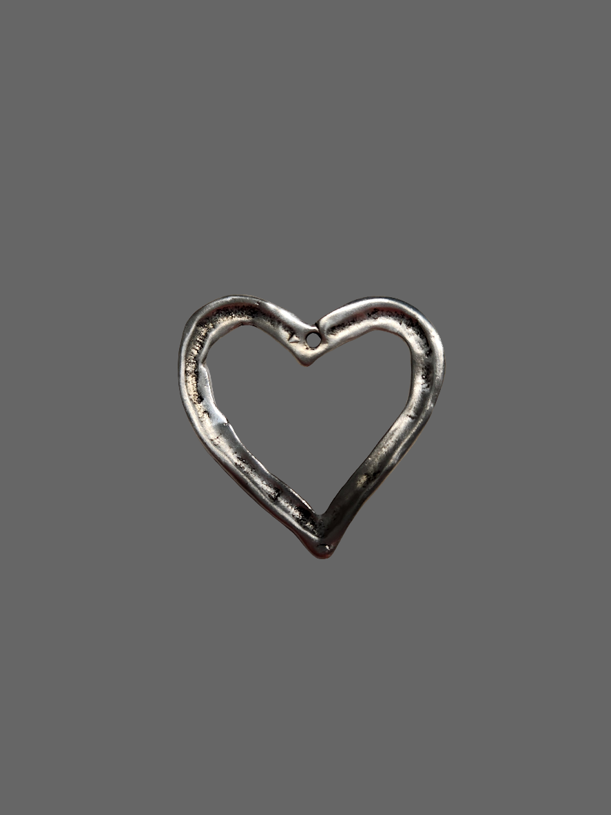 Heart Open Silver Pendant