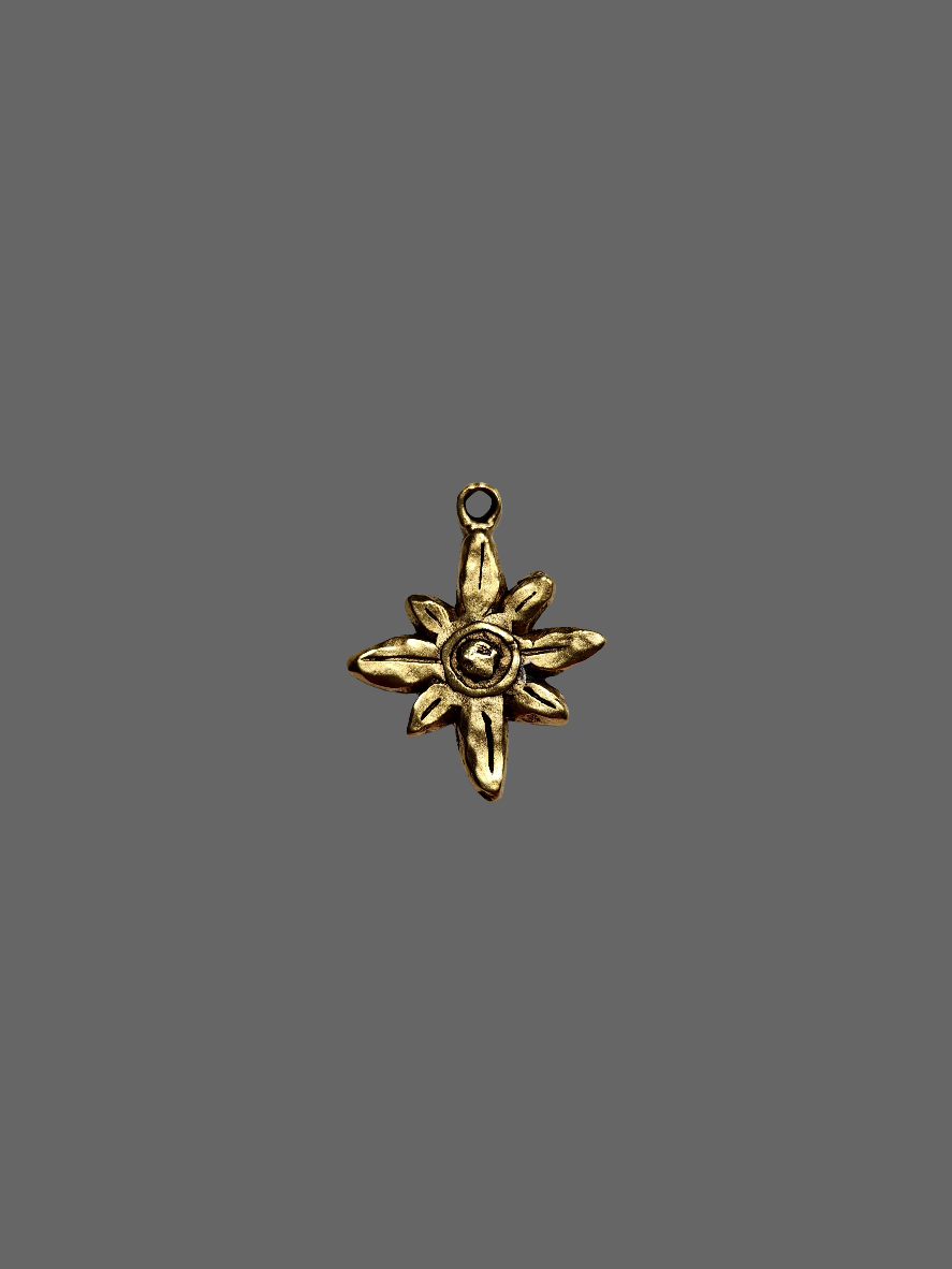 Flower, Gold Star Pendant