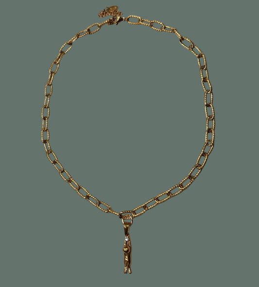 Fox with Rhinestone Necklace
