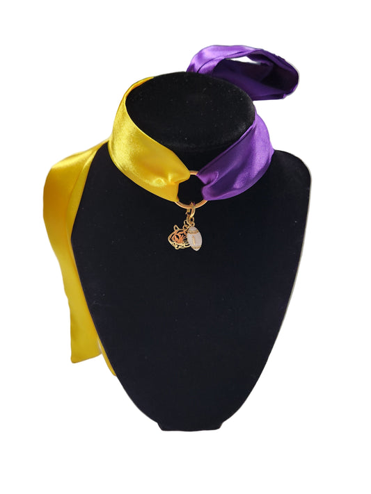 LSU Skinny Scarf Charm Necklace or Bracelet