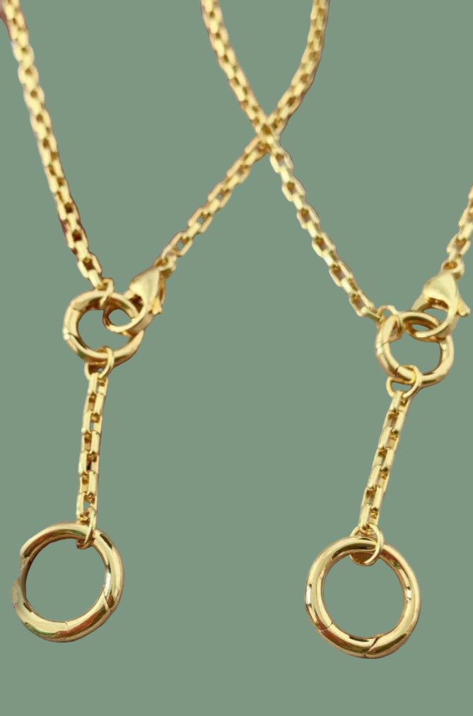Dual Circle Charm Holder Necklace