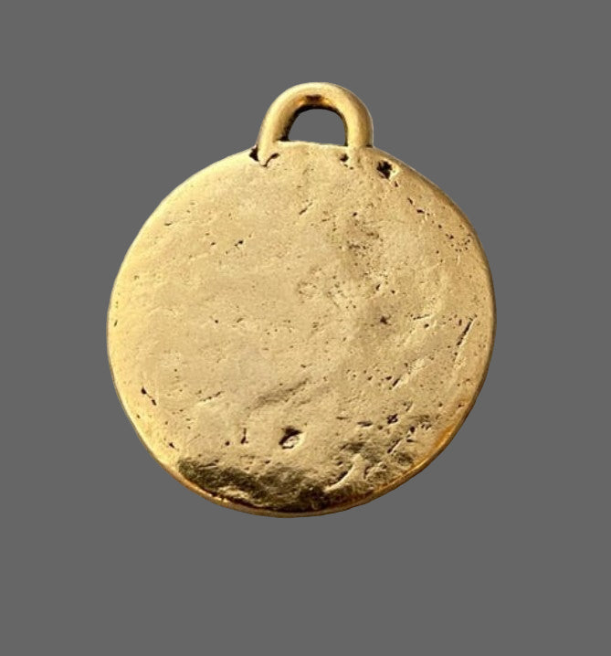 Cross, Gold Coin Rhinestone Pendant