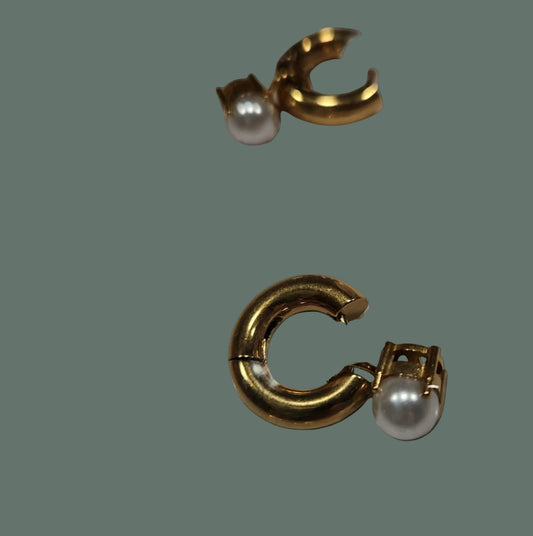 Pearl Hoop Earrings
